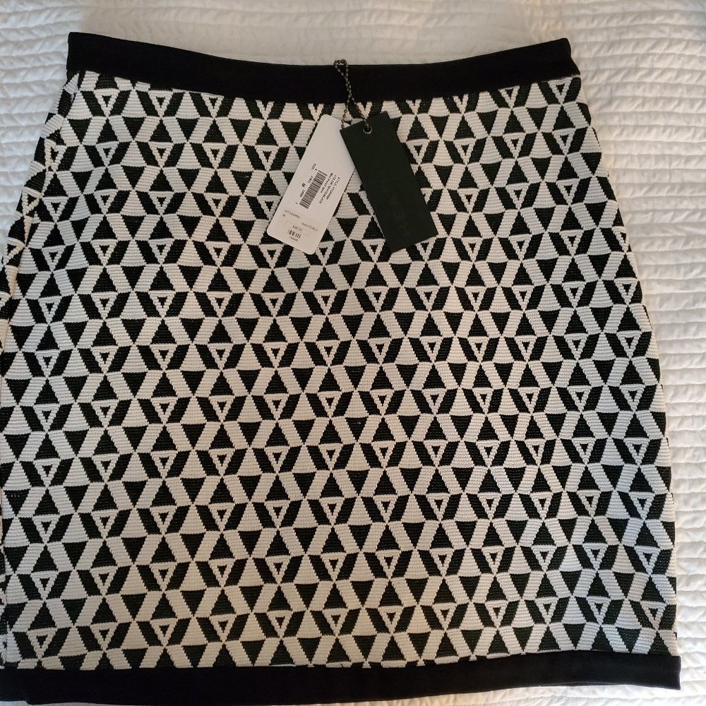 Heather Black/White Mini Pencil Skirt